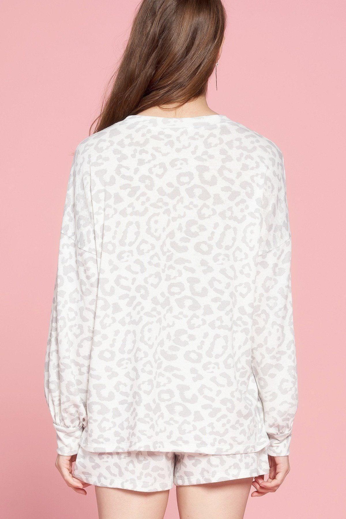Leopard Printed Knit Loungewear Set | Mixtshop LLC