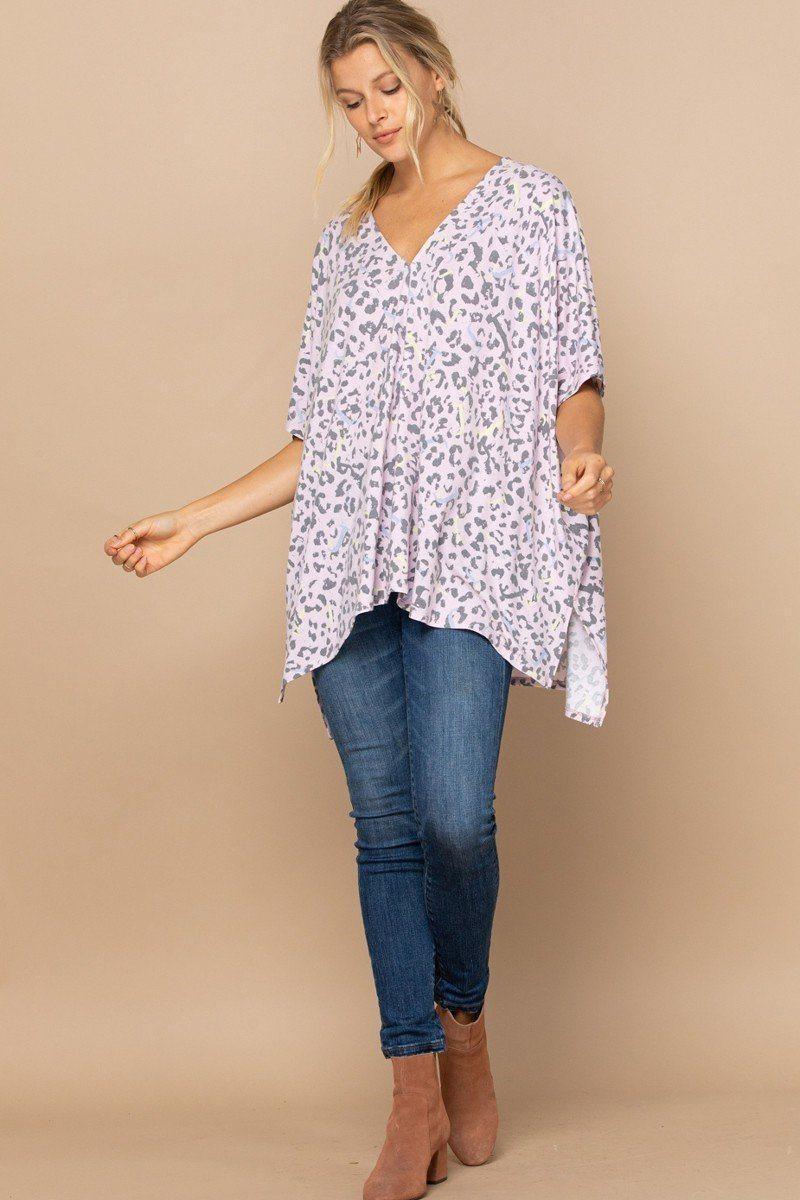 Leopard And Letter Printed Knit Top Secondary image