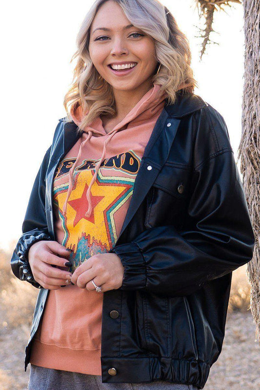 A Faux Leather Jacket | Mixtshop LLC