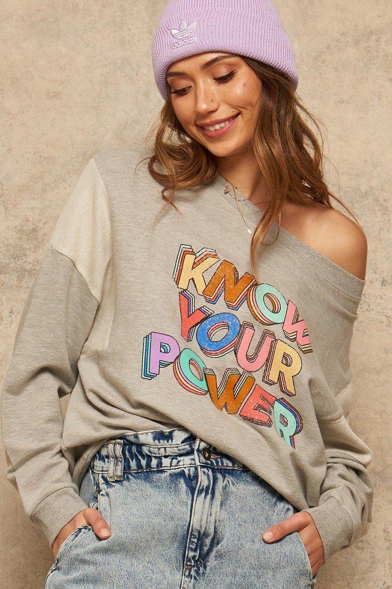 A French Terry Knit Graphic Sweatshirt | Mixtshop LLC Main image