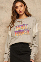 A French Terry Knit Graphic Sweatshirt | Mixtshop LLC