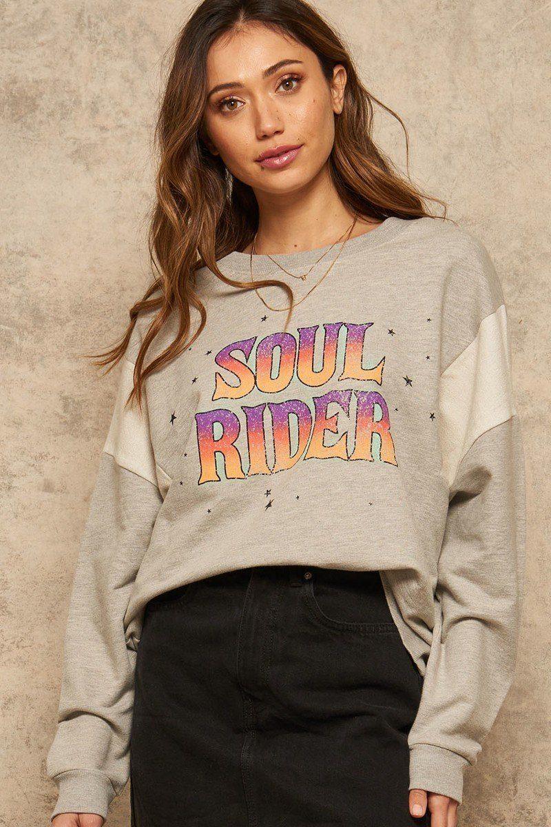 A French Terry Knit Graphic Sweatshirt | Mixtshop LLC