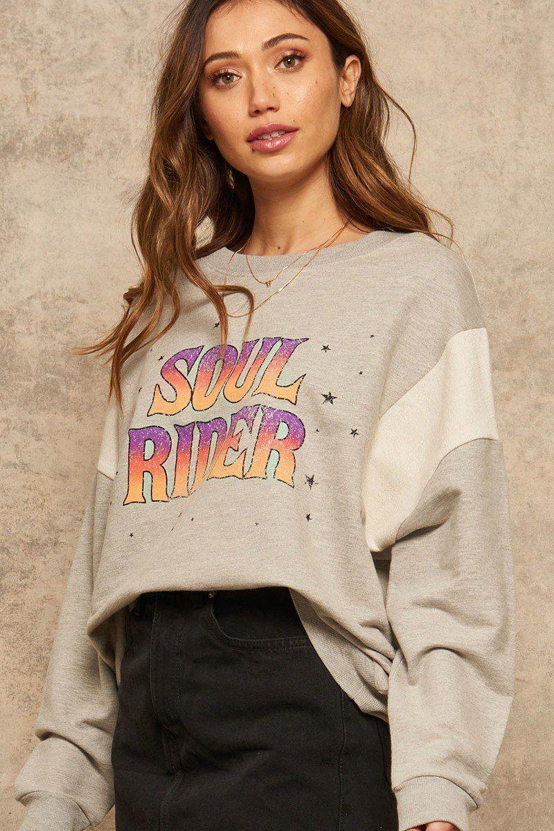 A French Terry Knit Graphic Sweatshirt | Mixtshop LLC