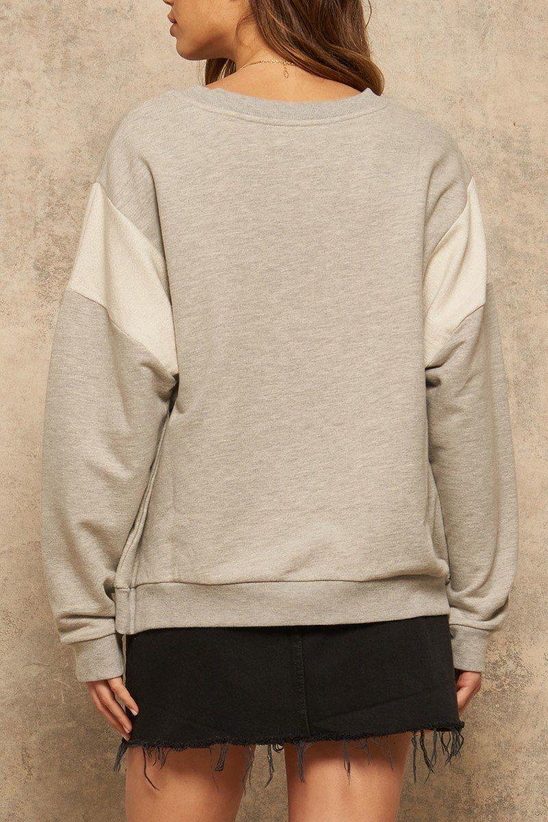 A French Terry Knit Graphic Sweatshirt | Mixtshop LLC