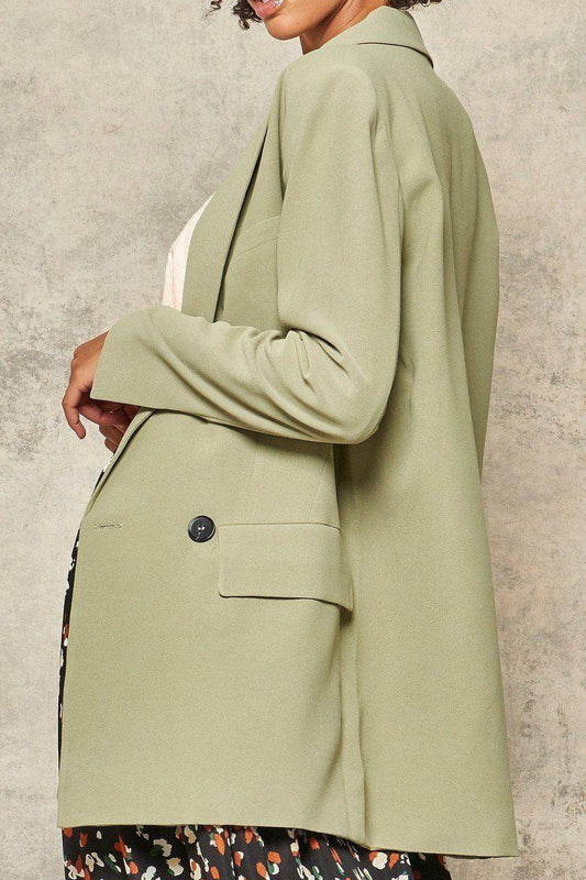 A Solid Woven Blazer Jacket | Mixtshop LLC
