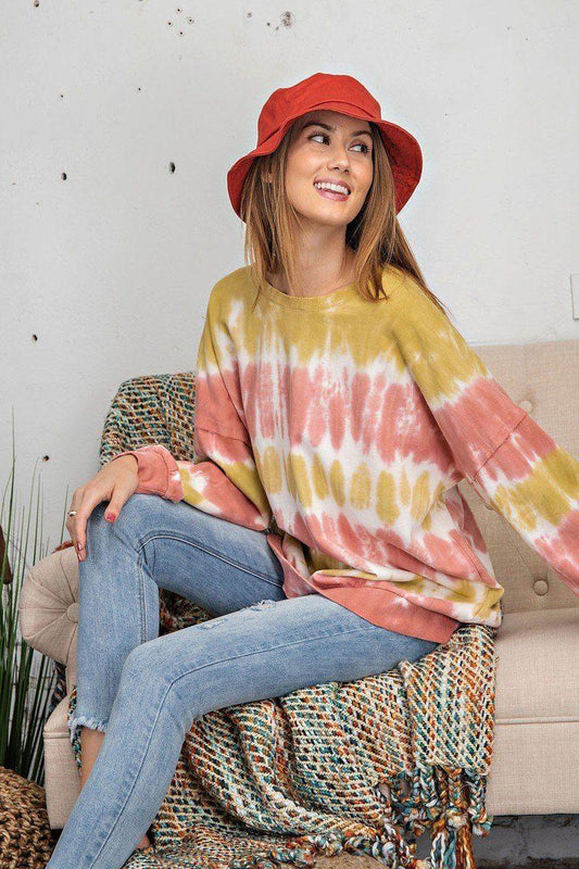 Ombre Dye Terry Knit Banded Bottom Pullover | Mixtshop LLC