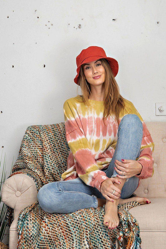 Ombre Dye Terry Knit Banded Bottom Pullover | Mixtshop LLC