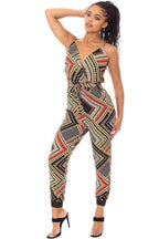 Boarder Print Wrap Drawstring Waist Jumpsuit | Mixtshop LLC