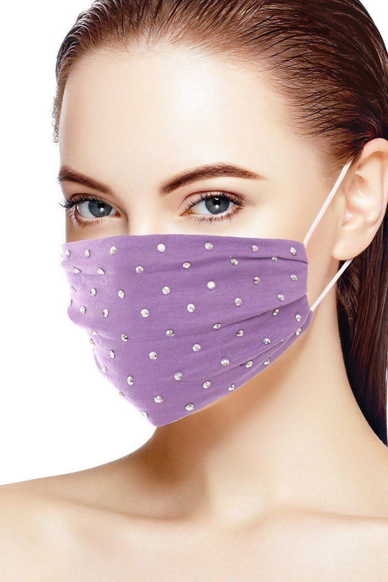 3d Shiny Silver Metal Studs Cotton Fashion Face Mask | Mixtshop LLC Main image