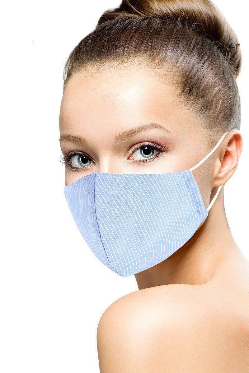 Cotton Stripe 3d Reusable Face Mask | Mixtshop LLC Main image