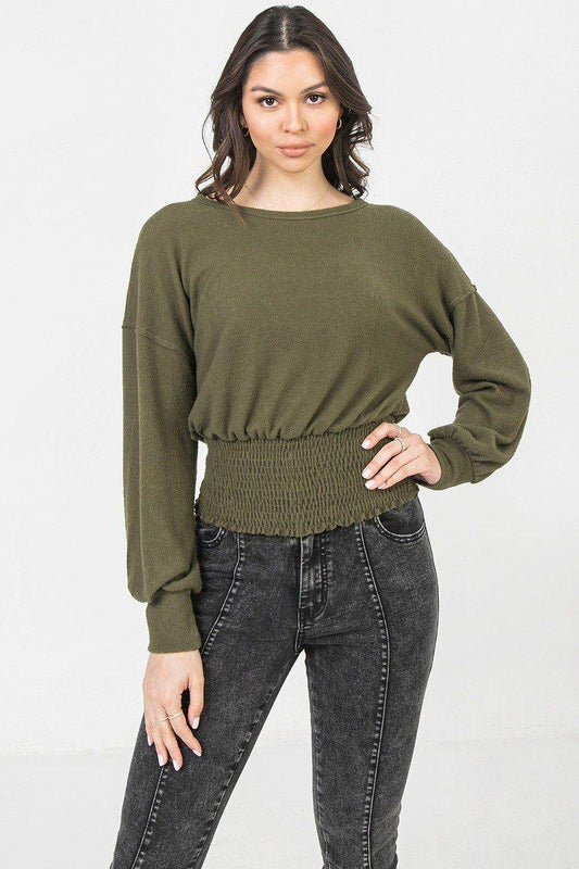 A Knit Top Featuring Wide Neckline | Mixtshop LLC