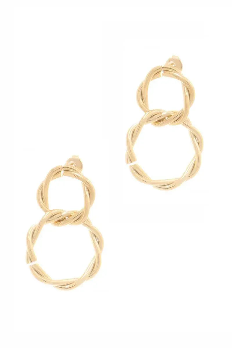 Secret Box Double Twist Metal Dangle Stud Earring | Mixtshop LLC Main image