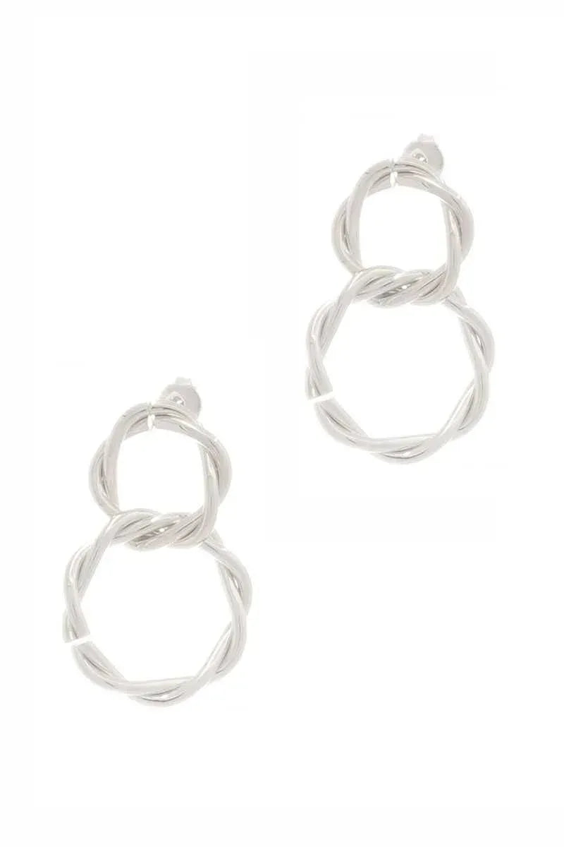 Secret Box Double Twist Metal Dangle Stud Earring Secondary image
