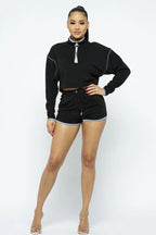 Sporty Crop Top Sporty High-waist Shorts Set | Mixtshop LLC