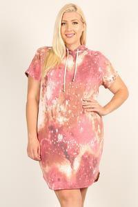 Plus Size Tie-dye Print Relaxed Fit Dress | Mixtshop LLC Main image