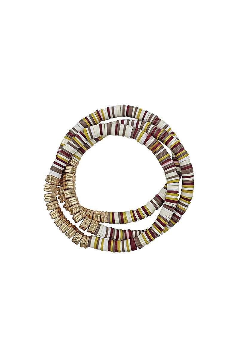 Triple Multi Ring Bead Stretchable Bracelets | Mixtshop LLC Main image