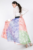 Color Block Pleated Maxi Skirt | Mixtshop LLC