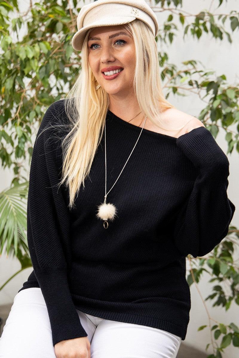 Round Neck Long Sleeve Solid Sweater | Mixtshop LLC Main image