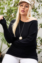 Round Neck Long Sleeve Solid Sweater | Mixtshop LLC