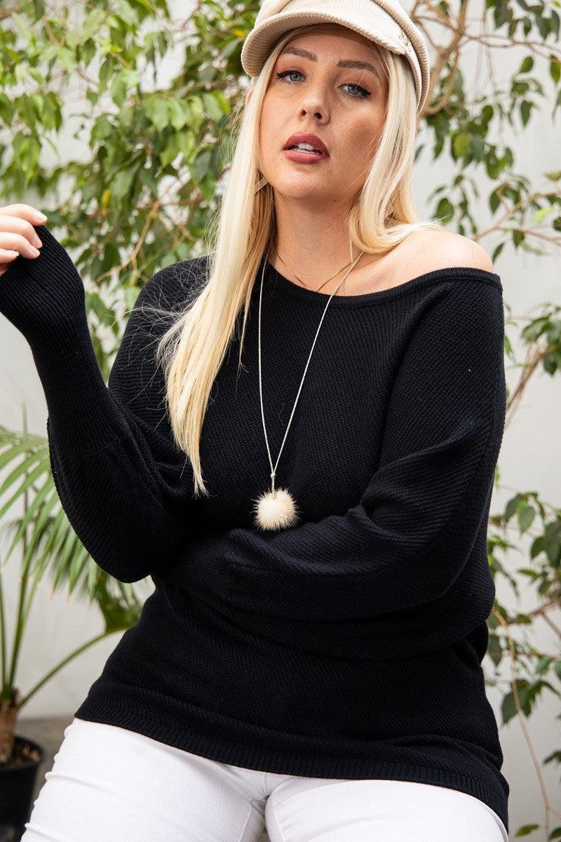 Round Neck Long Sleeve Solid Sweater | Mixtshop LLC