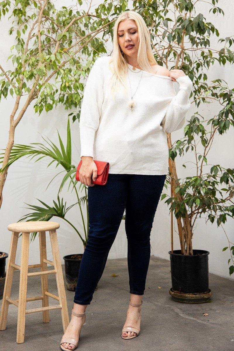 Round Neck Long Sleeve Solid Sweater Secondary image