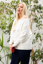 Round Neck Long Sleeve Solid Sweater | Mixtshop LLC