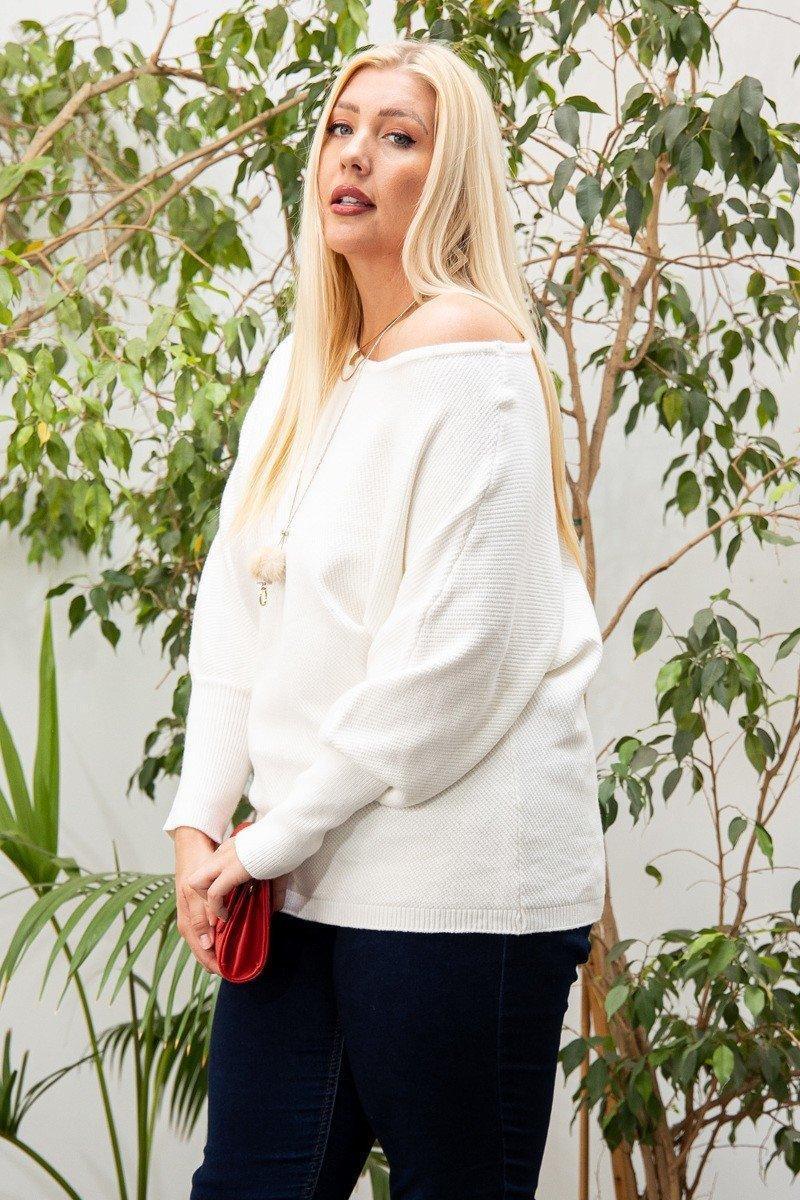 Round Neck Long Sleeve Solid Sweater | Mixtshop LLC