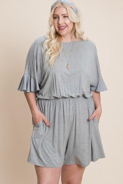 Plus Size Solid Rayon Modal Mini Romper | Mixtshop LLC Main image
