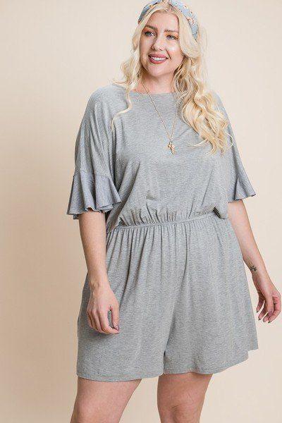 Plus Size Solid Rayon Modal Mini Romper Secondary image