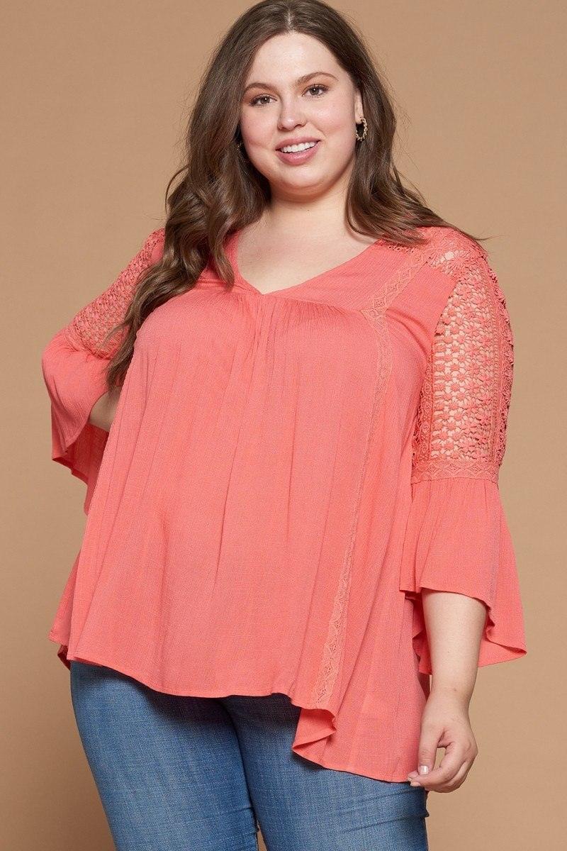 Solid Woven Babydoll Blouse | Mixtshop LLC Main image