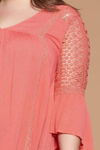 Solid Woven Babydoll Blouse | Mixtshop LLC