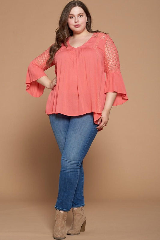 Solid Woven Babydoll Blouse | Mixtshop LLC