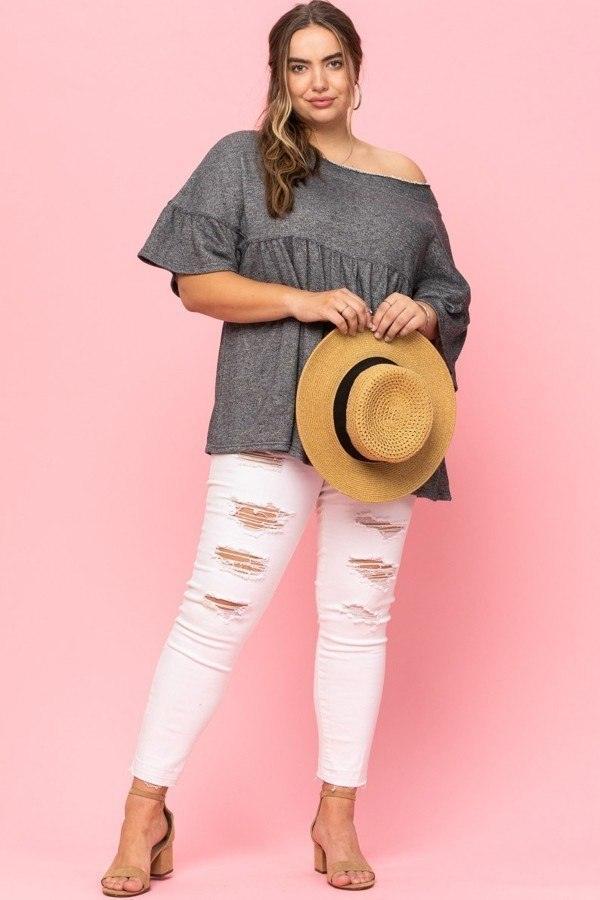 Solid French Pullover Terry Woven Top | Mixtshop LLC
