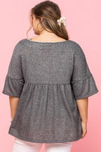 Solid French Pullover Terry Woven Top | Mixtshop LLC