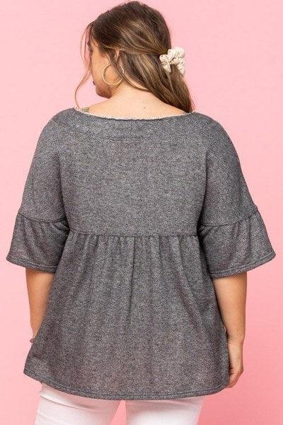 Solid French Pullover Terry Woven Top | Mixtshop LLC