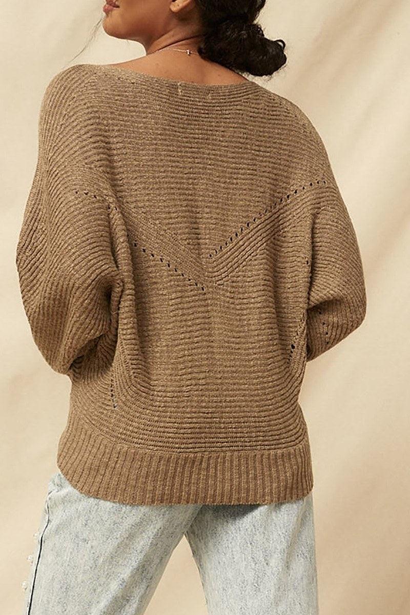 A Ribbed Knit Sweater | Mixtshop LLC