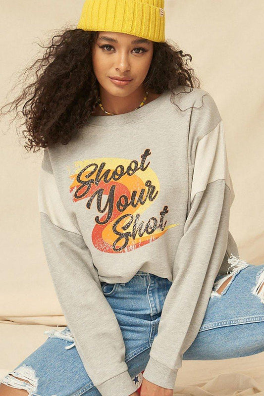 A French Terry Knit Graphic Sweatshirt | Mixtshop LLC