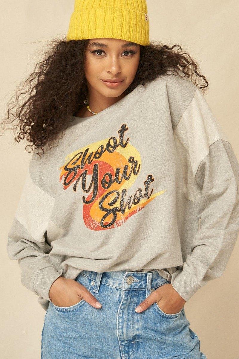 A French Terry Knit Graphic Sweatshirt | Mixtshop LLC