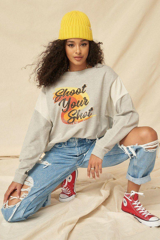 A French Terry Knit Graphic Sweatshirt | Mixtshop LLC