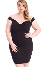 Glittered Off Shoulder Mini Dress | Mixtshop LLC