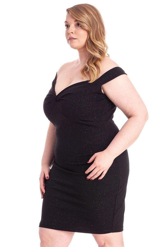 Glittered Off Shoulder Mini Dress | Mixtshop LLC