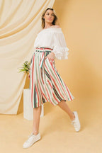 A Woven Midi Skirt | Mixtshop LLC