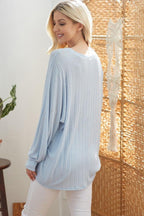 Ribbed V Neck Longsleeve Top | Mixtshop LLC