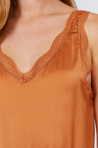 Lace Detail V-neck Woven Bodysuit | Mixtshop LLC