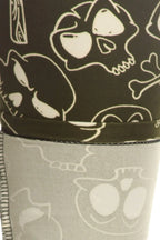 Skulls And Bones Graphic Printed Knit Legging With Elastic Waist Detail. High Waist Fit. | Mixtshop LLC