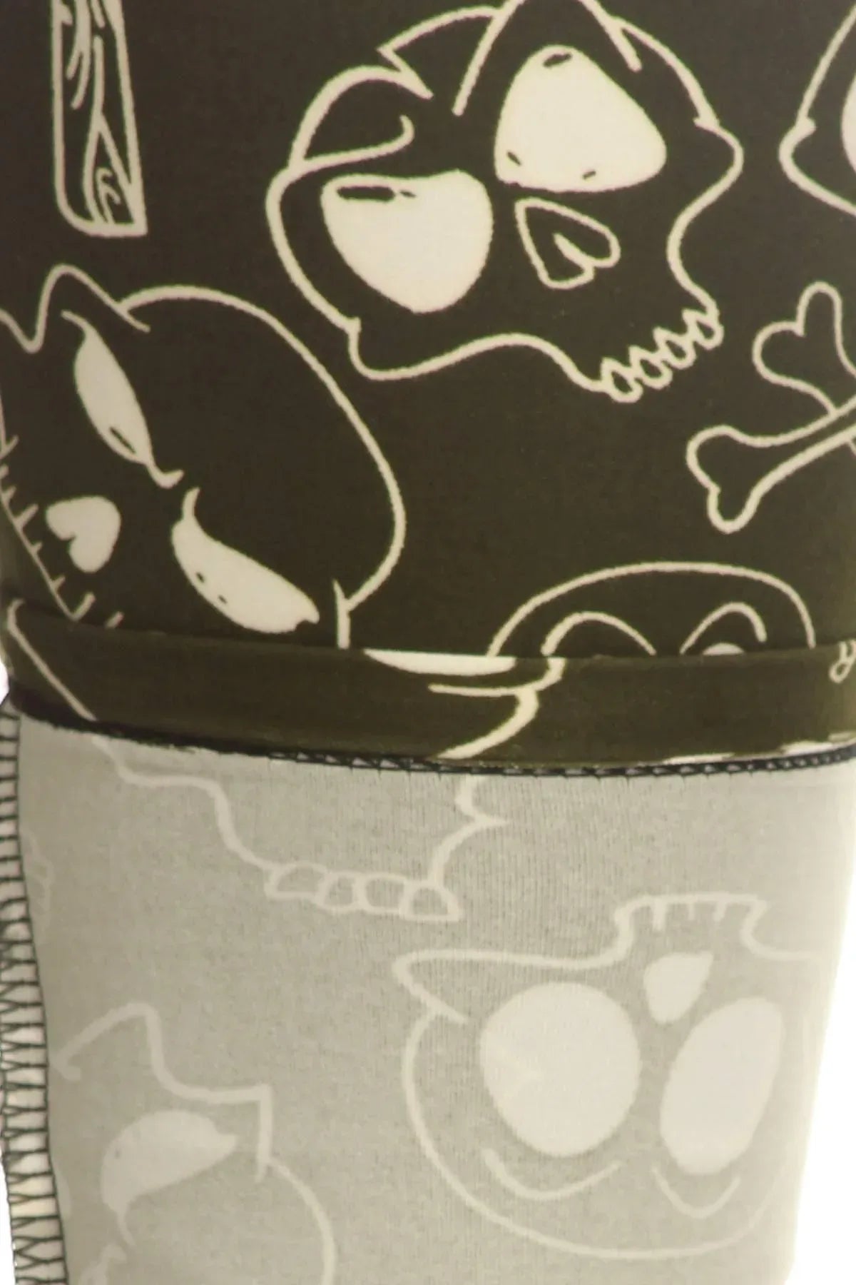 Skulls And Bones Graphic Printed Knit Legging With Elastic Waist Detail. High Waist Fit. | Mixtshop LLC
