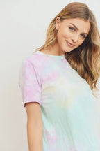 Tie Dyed Round Neck Short Sleeve Tee | Mixtshop LLC