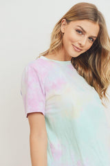 Tie Dyed Round Neck Short Sleeve Tee | Mixtshop LLC