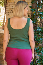 Plus Sleeveless Round Neck With Split Detail Ribbed Top | Mixtshop LLC