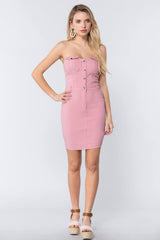 Strapless Button Down Mini Dress | Mixtshop LLC